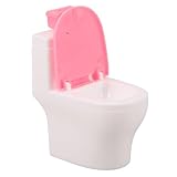 Abaodam Toilettes Miniatures pour Poupées en Plastique Réutilisable, Accessoires de Salle de Bain Réalistes pour Jeu de Rôle, Mobilier Maison de Poupée, WC Simulé pour Filles, Présent