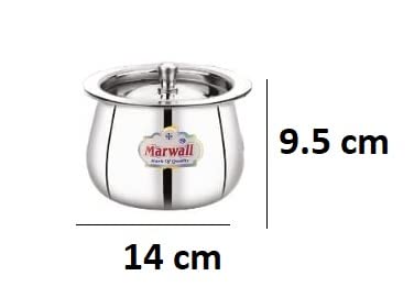 Image of Stainless Steel Handi with Lid for Serving and Storage of Ghee /Dhai /Milk etc. (1000ml)