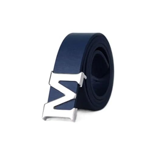 Womens Belt Adjustable All-Match Wide Side Dress Decoration Metal Buckle Waist Belts Waistbands Women Waist Belts Letter M(Blue)
