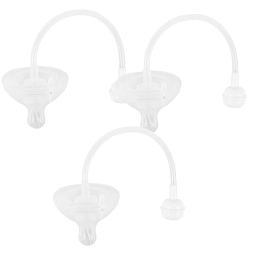 Milisten 3 Piezas Chupete de silicona ponderado Suave pajitas de silicona con bola de peso tetinas de pajitas a prueba de derrames ponderadas gel de sílice Transparent