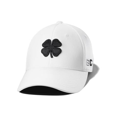 Black Clover Iron X Snow Fitted Cap Golf Hat, White/Black, L/XL Cover