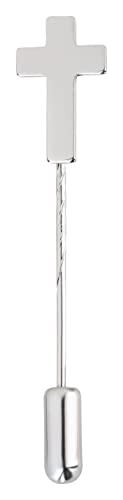 MaMeMi pin cruz cristiana – 2 cm plateado | Alfiler elegante para comunión, bautizo, confirmación, regalo cristiano unisex