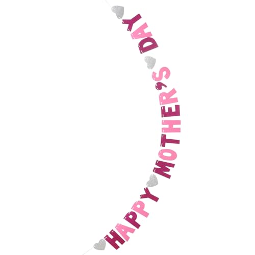 Luxshiny Banderín Decorativo para Fiesta del Día Madre Pancarta Feliz Día Madre Papel Rosa para de Fotos y Celebraciones Resistente y Reutilizable para un Festivo