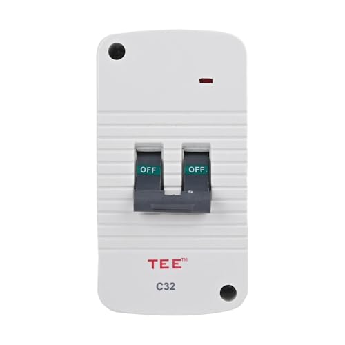 Image of 32A Mini MCB with Enclosure | PVC Plastic Base Compact Circuit Breaker with Housing Box | Electrical Protection Switch for Home Office Industrial Residential Use