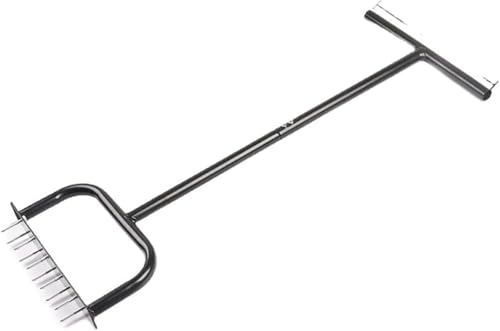 Rutexc 耕うん機、園芸熊手 園芸ツール 手動 多頭 芝生穿孔機 土耕し・土壌整理機能を兼ね備え 庭・ガーデン・菜園等に適用、お気軽にご購入ください。
