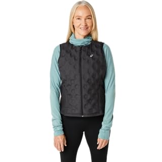 ASICS Women's NAGINO RUN PADDED GILET Running Apparel, M, PERFORMANCE BLACK