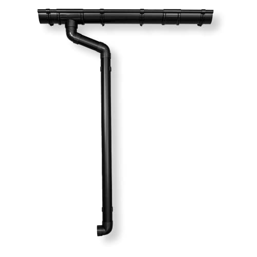 Dachrinnen Set | Flachdach Pultdach (1-Seite) bis 600cm | Kunststoff RG100 DN60 in 3 Farben | Regenrinnen Komplettset | Braun Weiss Anthrazit (Anthrazit)