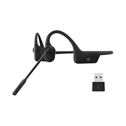 Shokz OpenComm UC Wireless Bone Conduction Headsets with adapter, Open-ear Bluetooth Headset with Noise Cancelling Mic, 16 Hours Talk Time, for Telecommute, Videoconference, Work From Home Cover