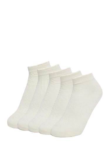 Girls 2111375036 Pack of 5 - Textured Ankle Length Socks 4 Years Off White