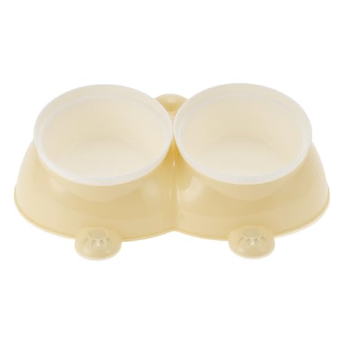 CAPASTEC 1 Pc Reusable Dog Bowl for Indoor and Outdoor Travel Beige White