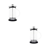 Ciieeo 2St French-Press-Kaffeemaschine Hersteller Eiskaffeemaschine Kaffeekanne Milchtank coffee set kaffeset Glas - Wasserkocher zum Aufschäumen von Milch Rostfreier Stahl Silver