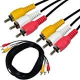 mobile 3 Pin Cable,Audio Video Cable, Three Pin Cable For Dvd, Setup Box 3Rc Cable (1.25 Meter) Cable, Black