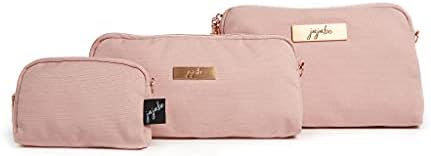 JuJuBe | Be Set Organization Pouches, Pretty Travel Toiletry Bag Set for Women, Stylish Party Clutch or Handbag | Blush Chromatics