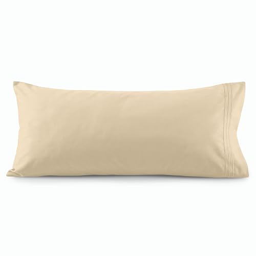 Image of Elegant Comfort Luxury Ultra-Soft 1-Piece Body Pillowcase - 1500 Premium Hotel Quality Microfiber Double Brushed - Wrinkle Resistant, Body Pillowcase Size, Cream