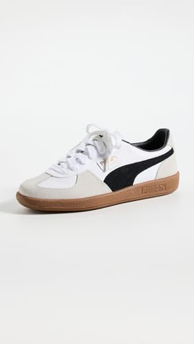 PUMA Mens Palermo Leather Lace Up Sneakers Shoes Casual - Off White, White - Size 7.5 M