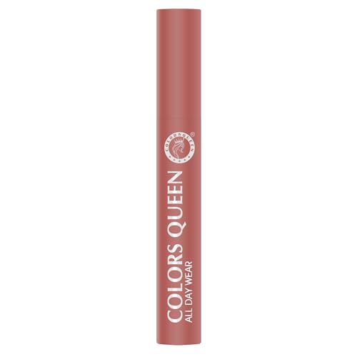 Image of Colors Queen All Day Wear Liquid Lipstick - Velvet Nude, 12g | Highly Pigmented, Long Lasting Matte Lipstick | Smooth One Swipe Application, Lightweight & Non Transfer Liquid Lipstick for Women