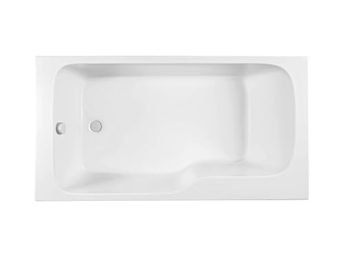 Jacob Delafon - Baignoire Bain-Douche MALICE, avec Vidage et Pieds - 170 x 90 cm version Gauche - Matériaux recyclés - Réparable - Surface Antibactérienne...