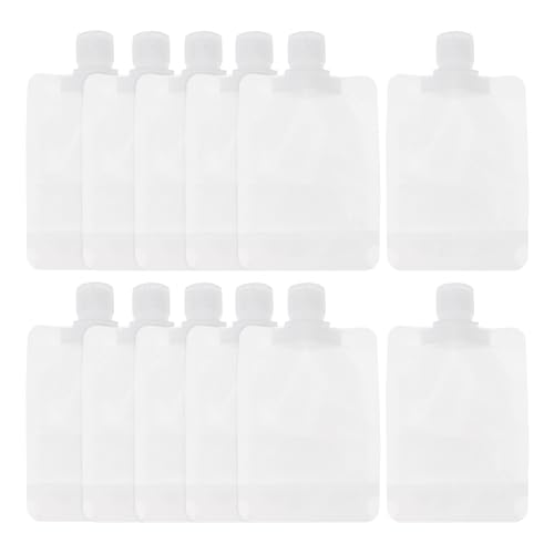Lurrose Bolsa de Loción Portátil de Viaje 100 Ml, 12 Piezas, Envases Exprimibles a Prueba de Fugas, Reutilizables y Compactos para Champú, Acondicionador y Cremas