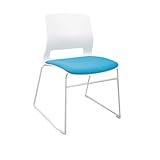 Stapelbare Stühle mit gepolsterter Sitzfläche und Rückenlehne, 150 kg Kapazität, ideal für Wartezimmer, Büros und Bankette