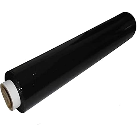Pkge Black Pallet Stretch Shrink Wrap Roll Parcel Packing Cling Industrial Film Wrap for Moving House Wrapping Pallets and Parcels 400Mm X 250M 17Mu (Pack of 1) Cover