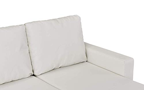 Divano Roma Furniture Modern Sectional, White - Thumbnail 5