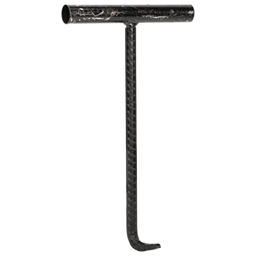 HOMSFOU Manhole Cover Hooks T-Shaped Metal Spring Pull Hook Rolling Door Lifter for Sewer