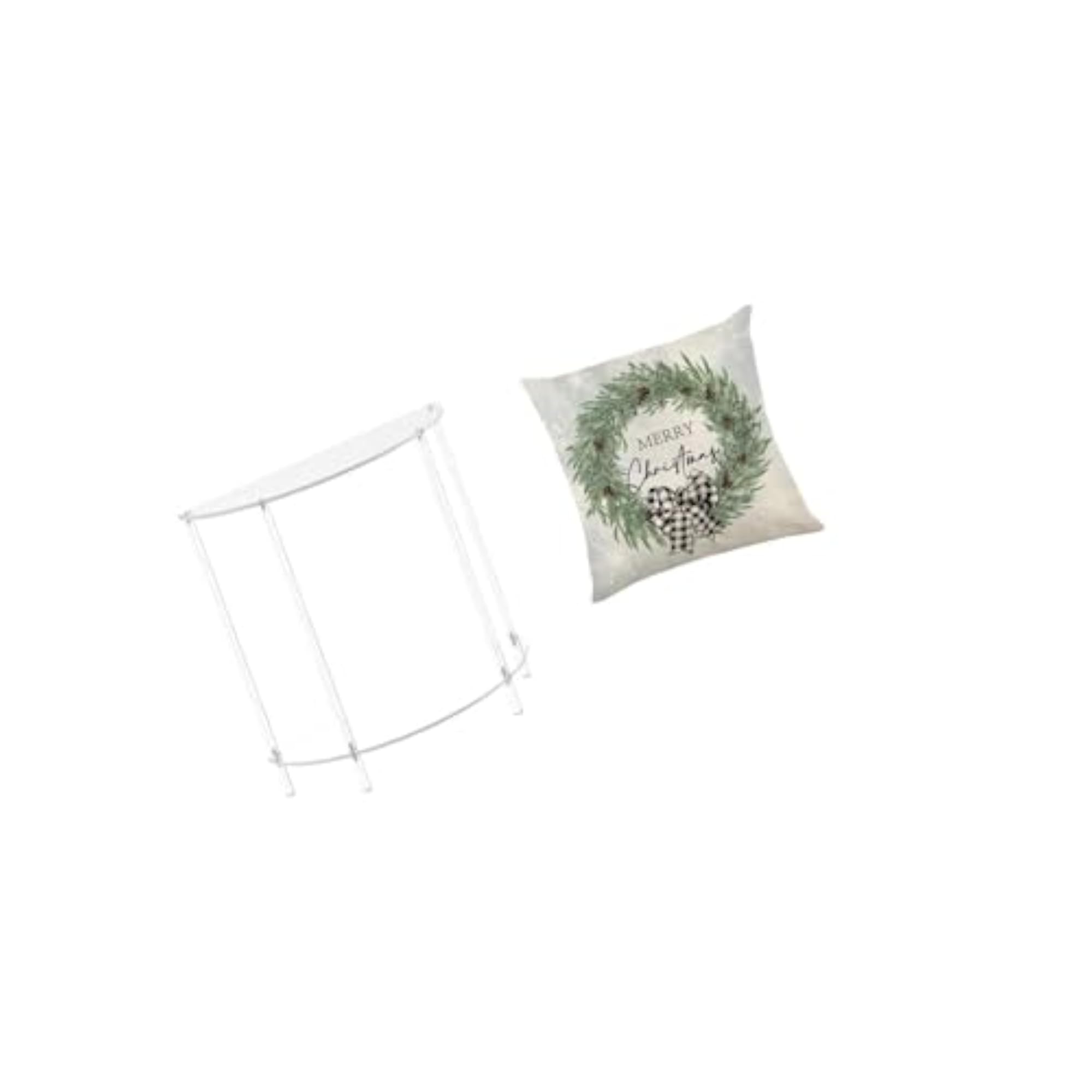 Acrylic Accent Table with Christmas Pillow Cover Cushion