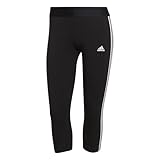 Enger Schnitt Adidas, W 3S 34 Leg, Leggings 3/4., Schwarz-Weiss, XL, Frau