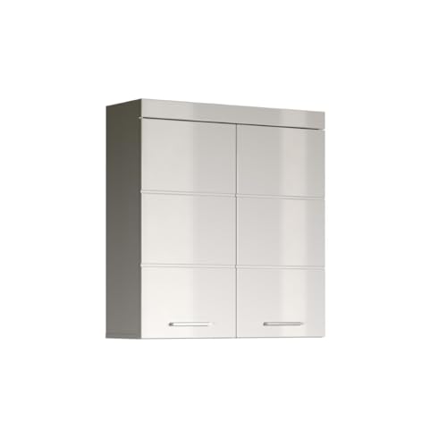 trendteam smart living - Amanda - Hängeschrank breit - Weiß/Weiß Hochglanz - 2 Einlegeböden -...