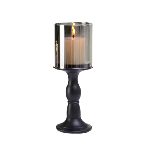 Bougeoir léger or et noir pour créer ambiance tamisée salon