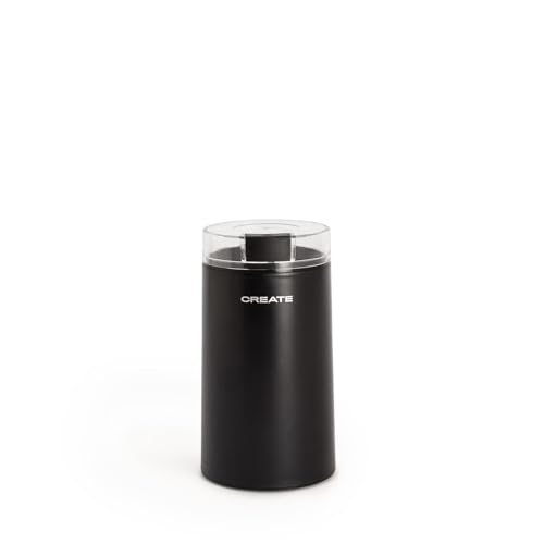 CREATE/COFFEE GRINDER STUDIO/Molinillo de café y alimentos de acero inoxidable negro/Capacidad 50g, compacto, fácil de usar, 180W