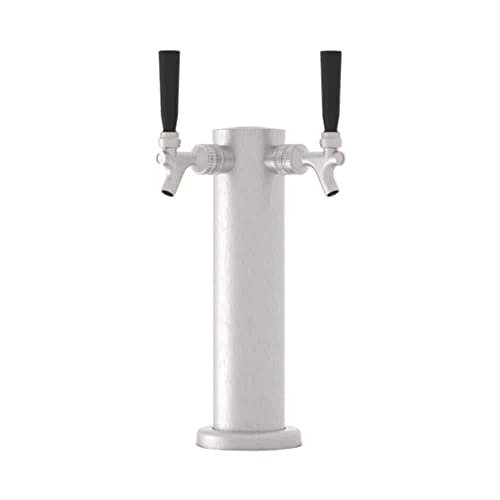 Zephyr Presrv™ Double Tap Kit - Includes Two Taps, Stainless Steel Tower, 2 Beer Lines, Gas Line, Regulator, CO2 Tank and 2 D-style Keg Couplers - Designed to use with a Presrv™ kegerator