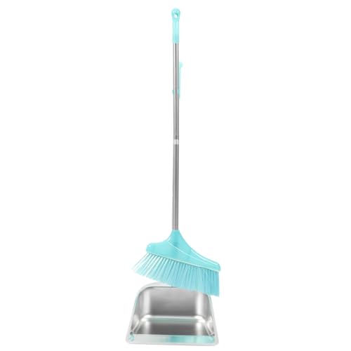 SAFIGLE 1 Juego Juego de escobas de Pala de Basura de Acero Inoxidable Escoba de Limpieza de Escritorio recogedor de Basura Cepillos de Limpieza para Uso doméstico Color Aleatorio