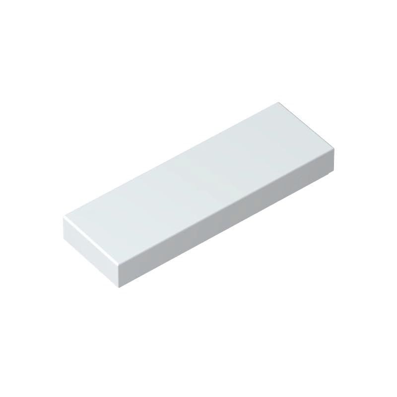 Gobricks 63864 Foundation Plate Tile 1x3 50 Pieces GDS-562 Compatible with Lego Building Blocks Color:Milky White โ image 1