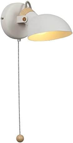 Aisilan LED Adjustable Wall Sconce with Pull Chain Switch E12 5W Bulb Matte White Flicker Free Hard Wired Wall Lamp for Living Room Bedroom Hotel BD205W
