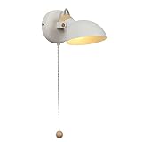 Aisilan LED Adjustable Wall Sconce with Pull Chain Switch E12 5W Bulb Matte White Flicker Free Hard