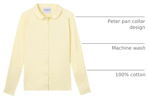 Image of Mud Kingdom Girls Dress Shirts School Uniform with Peter Pan Collar Poplin Long Sleeve