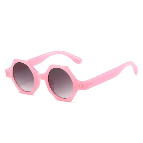 Lunettes de soleil polygone pour sublimer un visage rond avec style rétro punk unisexe