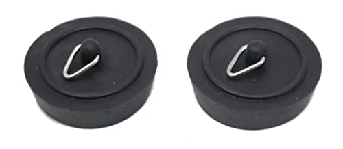 2 x fiXte Replacement Sink Plug Shower Bath Basin Rubber Black 38mm 1 1/2