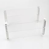 HiFi Rack aus Acryl und Aluminiumlegierung, HiFi Regal für Plattenspieler & Stereoanlagen & Kompaktanlage, Audio Komponentenschrank Offener CD-Player-Ständer(Clear)