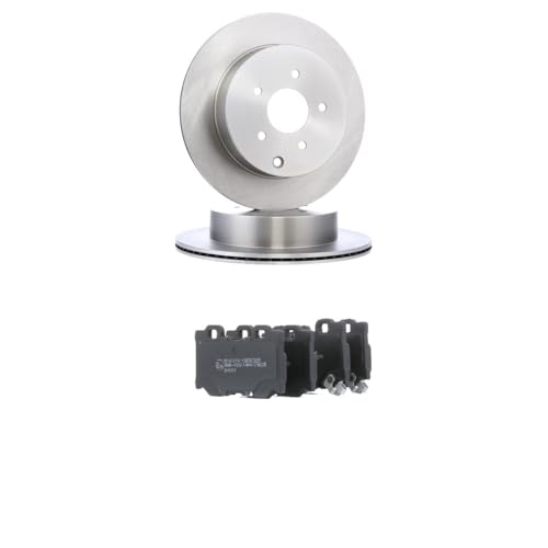 RIDEX Kit de discos de freno y pastillas 3405B2185 Eje trasero sin tornillos ventilación interna
