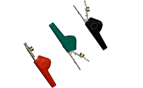 Image of TP330 Alligator Clip Bed of Nail and Single Spike Angled Nose Large Test Probe 1 Pair Red /Black /Green