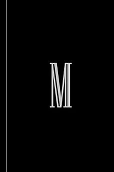 Monogram Blank Lined Journal Notebook Letter M College Ruled 122 pages Numbered with Index 6x9 Personalized Journal Notebook