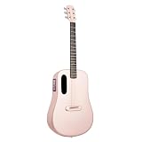 LAVA ME 4 Acoustic Electric Guitars Carbon Fiber Travel Smart Audio Guitar with 3.5 inch TouchScreen, HILAVA 2.0 System, Right-handed, FreeBoost 3.0, Airflow Bag (38INCH Pink)