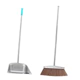 FOMIYES Ergonomic Dust Pan Handle Broom and Dustpan Set Soft Bristles for Efficient Cleaning Standing Dustpan