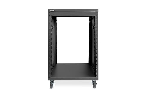 DIGITUS Universal 19-Zoll Equipment Rack - 16HE - unmontiert - Audio-Video-Zubehör - Audio-Rack - Traglast 136 kg - mit Rollen - schwarz