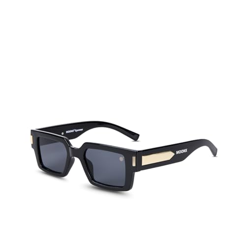 Image of MOONX Gemini UV Protected Rectangular Sunglasses for Men & Women | PC Frame | PC Lens | Stylish Unisex Eyewear for Driving, Travel & Casual Outings