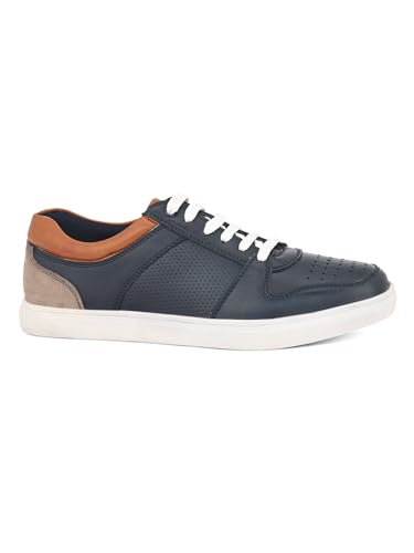 Image of STANPHORD Mens Eclipse Steps Sneakers | Perforated Chunky Casual Lace Up Shoes | Trendy Flat Sole Slip Resistance Comfortable Footwear