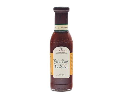 Stonewall Kitchen Baby Back Rib Salsa de 330 ml – Salsa de barbacoa picante dulce con toque ahumado, ideal para costillas y carne, para glasear o saltear