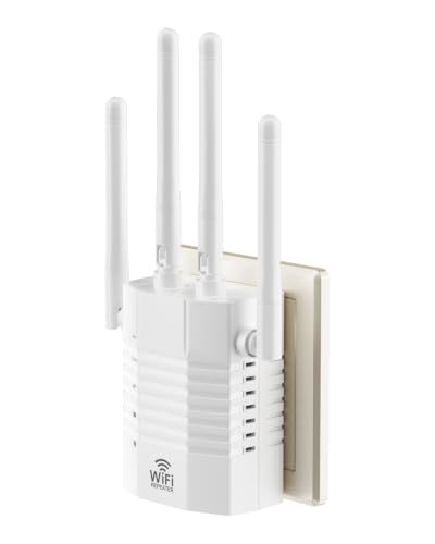 Image of 1200Mbps Dual Band WiFi Extender Signal Booster for Home 12880 Sq.ft | WiFi Extender With Dual Band, 1-Key Setup, Stable 105-Device Connection, Strong Signal Penetration, Ethernet Port Support